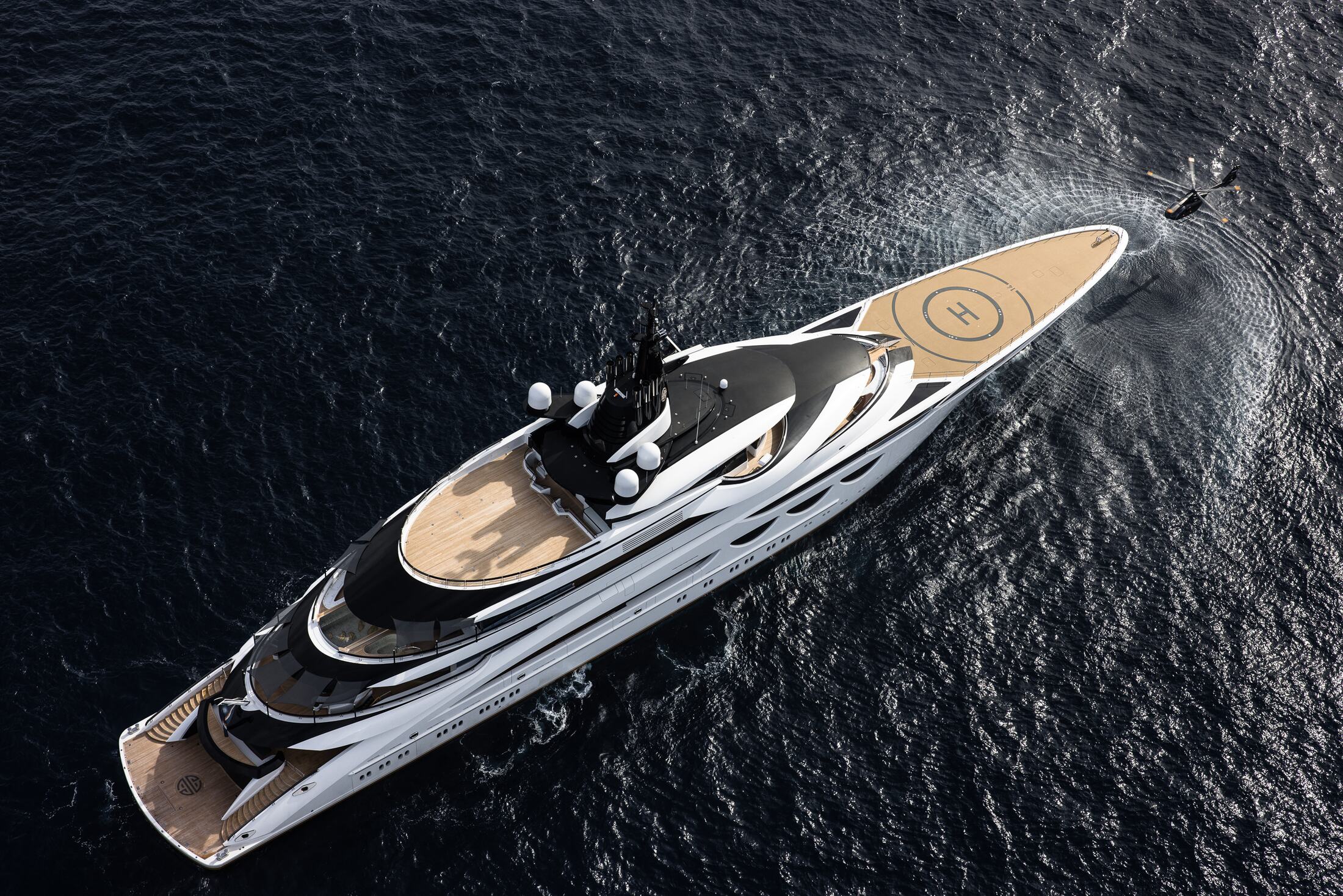 Superyacht from above